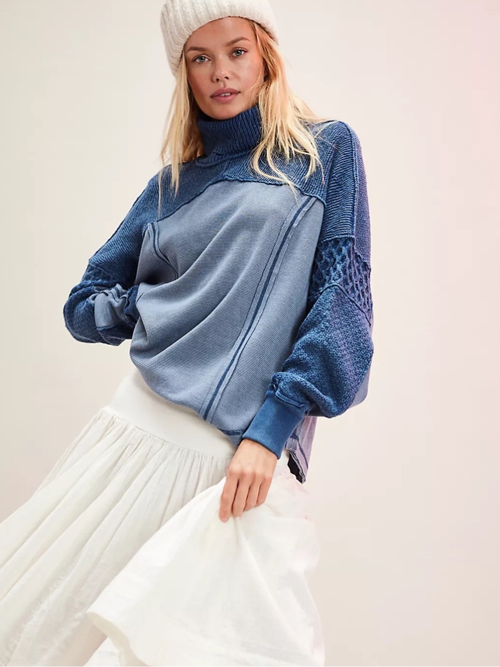 We The Free People Winter Blues Pullover Turtleneck M